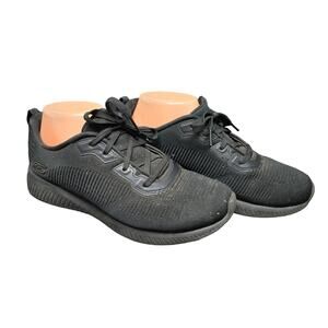 Skechers Solid Black Bobs Sport Squad Tough Talk Sneakers Women's 7.5 Shoes
